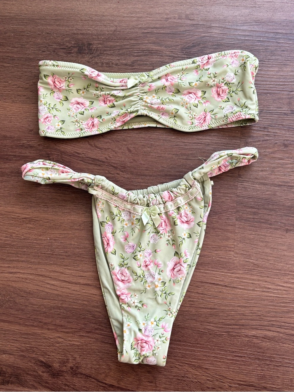 Blackbough Green and Pink Floral Bikini
